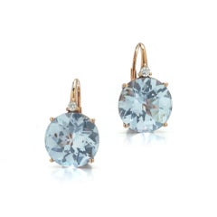 18ct Gold Synthetic Spinel and Diamond Drop Earrings