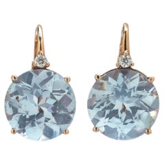 18ct Gold Synthetic Spinel and Diamond Drop Earrings