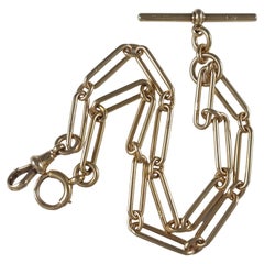 18ct Gold Trombone Link Albert Watch Chain, Circa 1920