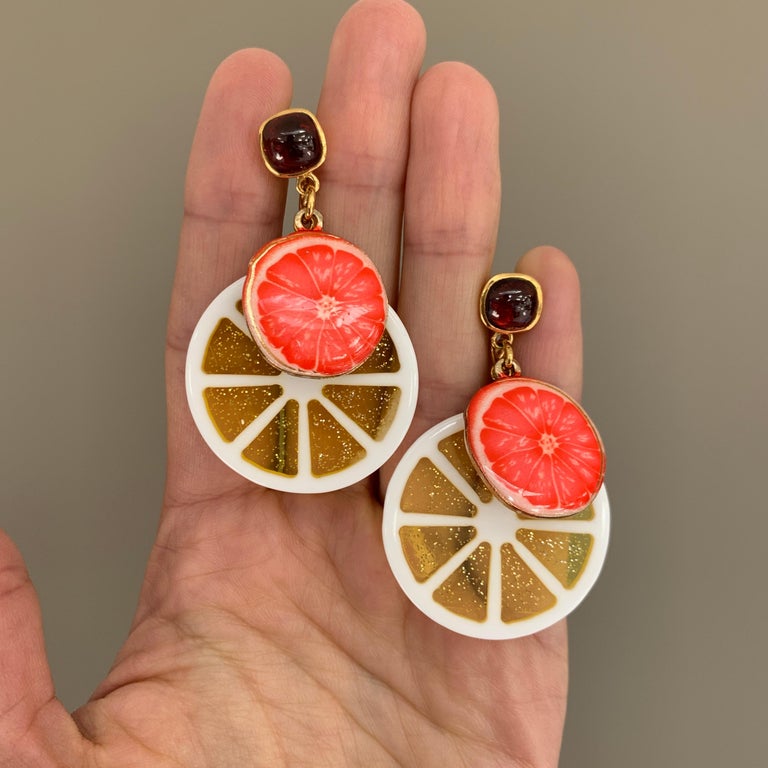 18 Carat Gold Vermeil, Brass, Resin, Enamel and Grapefruit