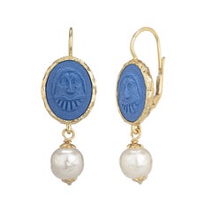 18ct Gold Vermeil Greek Masks Earrings