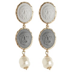 18ct Gold Vermeil Greek Masks Earrings