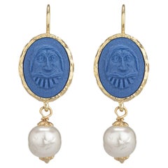 18ct Gold Vermeil Greek Masks Earrings
