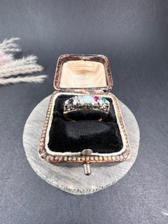 18ct Gold Victorian ADORE Amethyst, Diamond, Opal, Ruby & Emerald Acrostic Ring