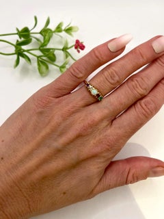 18ct Gold, Victorian ADORE Amethyst, Diamond, Opal, Ruby & Emerald Acrostic Ring