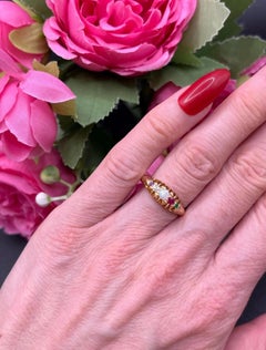 18ct Gold, Victorian ADORE Amethyst, Diamond, Opal, Ruby & Emerald Acrostic Ring