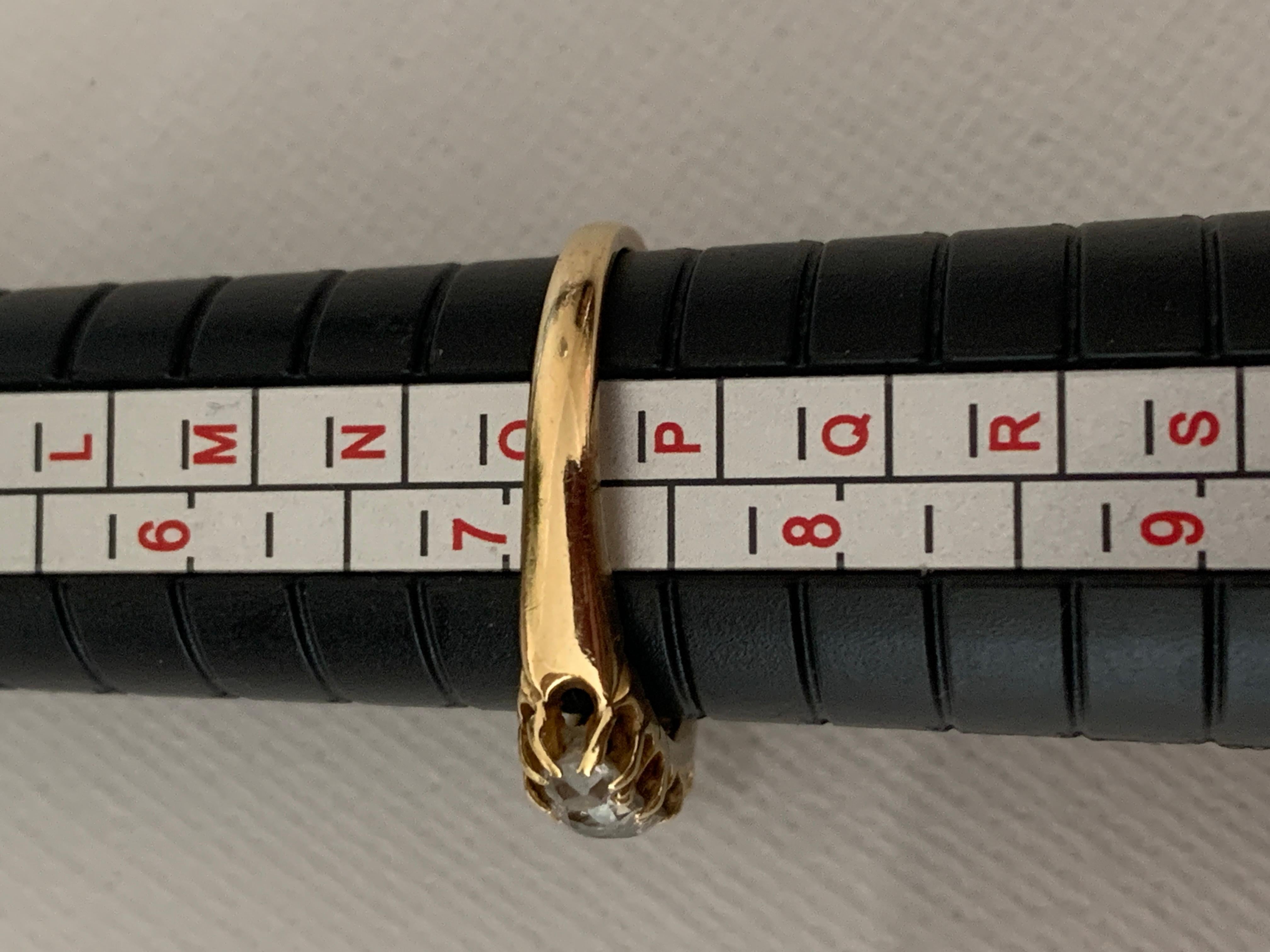 18ct Gold Victorian Old Mine Cut 0.7 Carat Diamond Ring For Sale 2