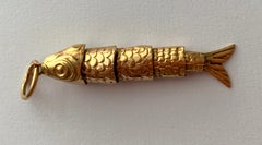 18ct Gold Vintage Egyptian Articulated Fish Pendant