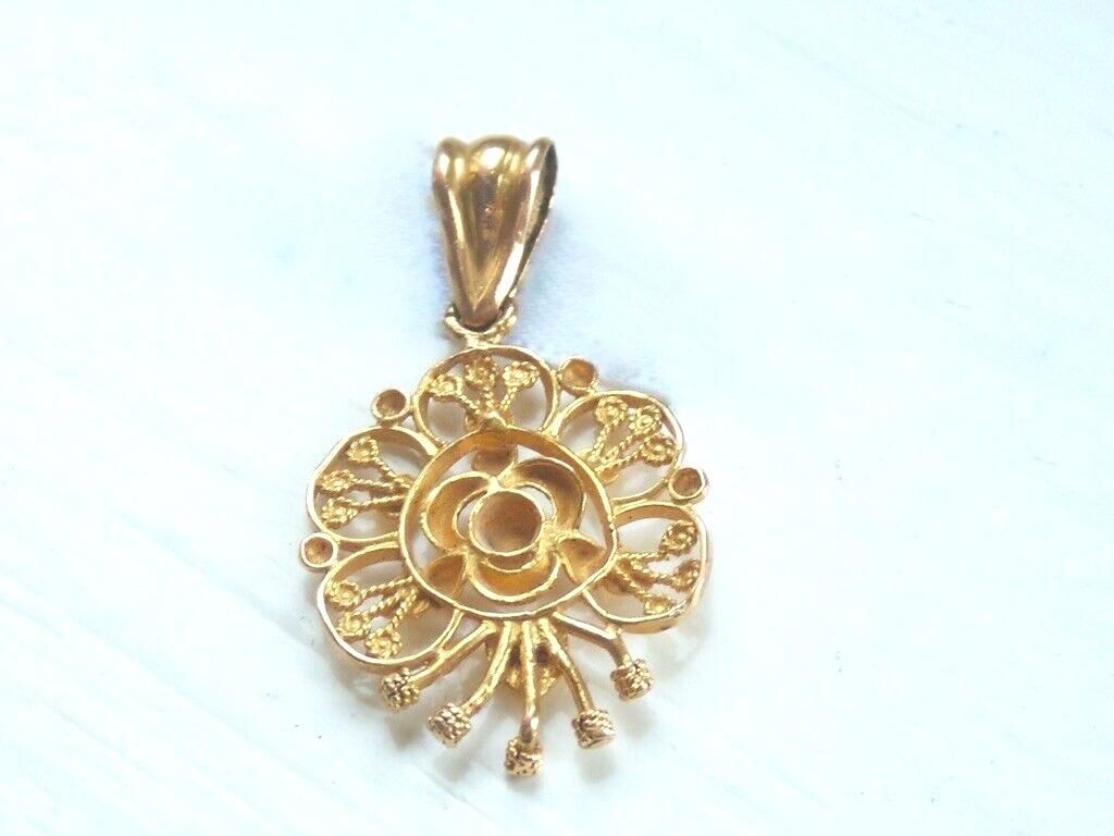 Artisan 18ct Gold Pendant For Sale