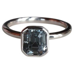 1.8ct Grey spinel Ring in Platinum (top quality) precision cut spinel-6.8x6x5mm