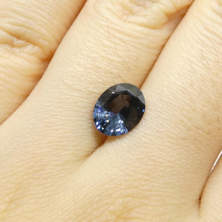 Spinelle Bleu Saphir Synthétique De Birmanie - 7,00 Carats - Forme Ovale, Clarté IF