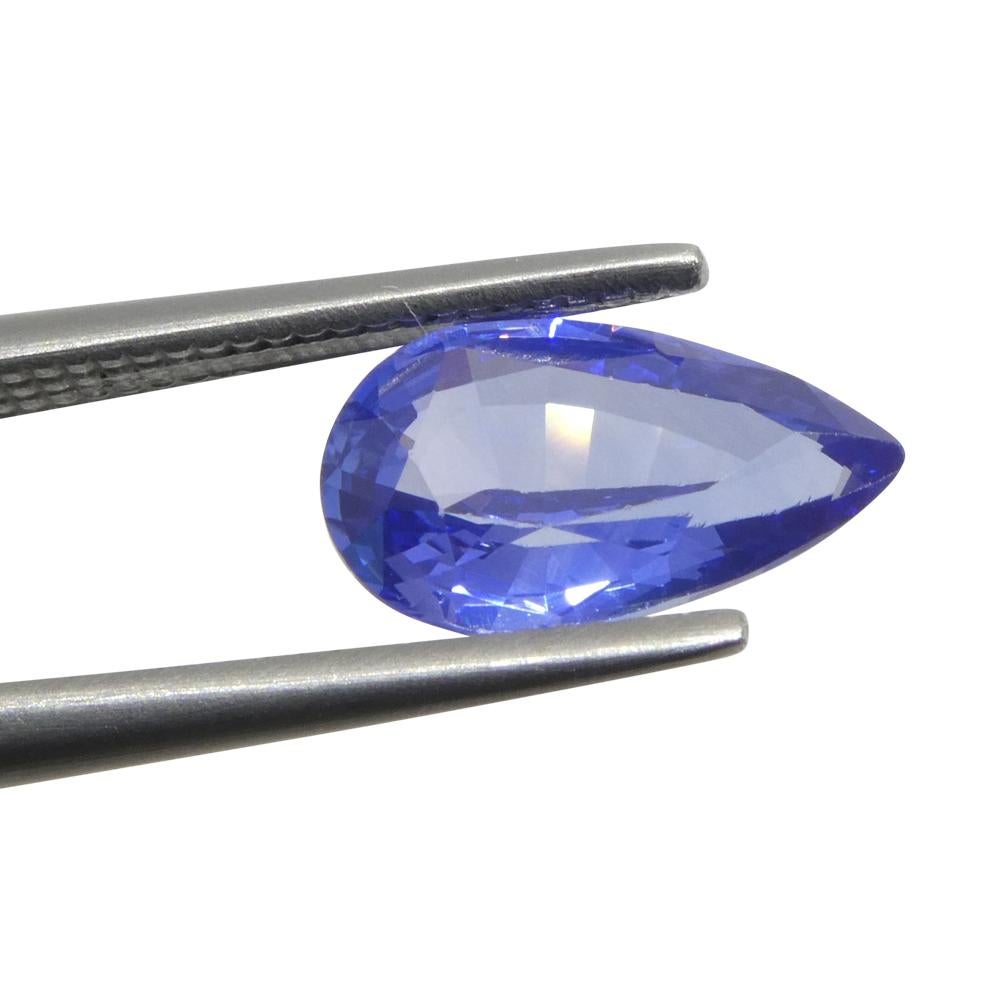 Brilliant Cut 1.8ct Pear Blue Sapphire from Sri Lanka For Sale