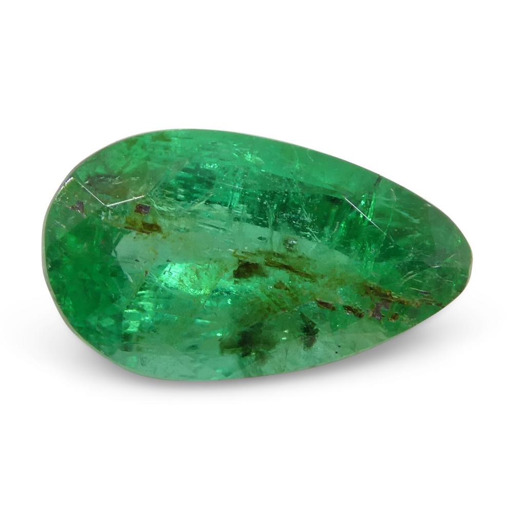 1,8 Karat birnengrüner Smaragd aus Zambia im Angebot 15