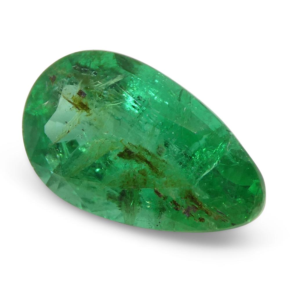 1.8ct Pear Green Emerald from Zambia In New Condition For Sale In Toronto, Ontario