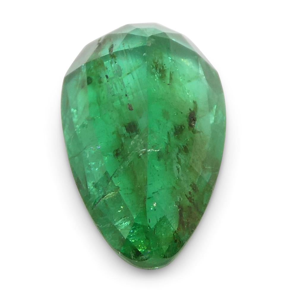 Women's or Men's 1.8ct Pear Green Emerald from Zambia For Sale