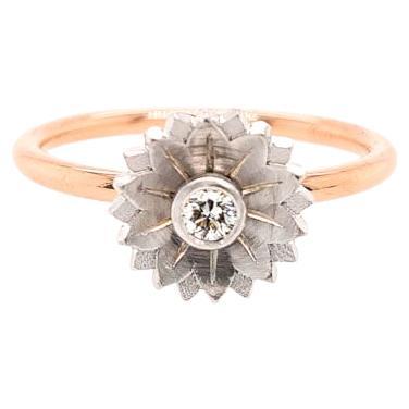 For Sale:  18ct Rose Gold and Diamond Flower Ring "Fleur"