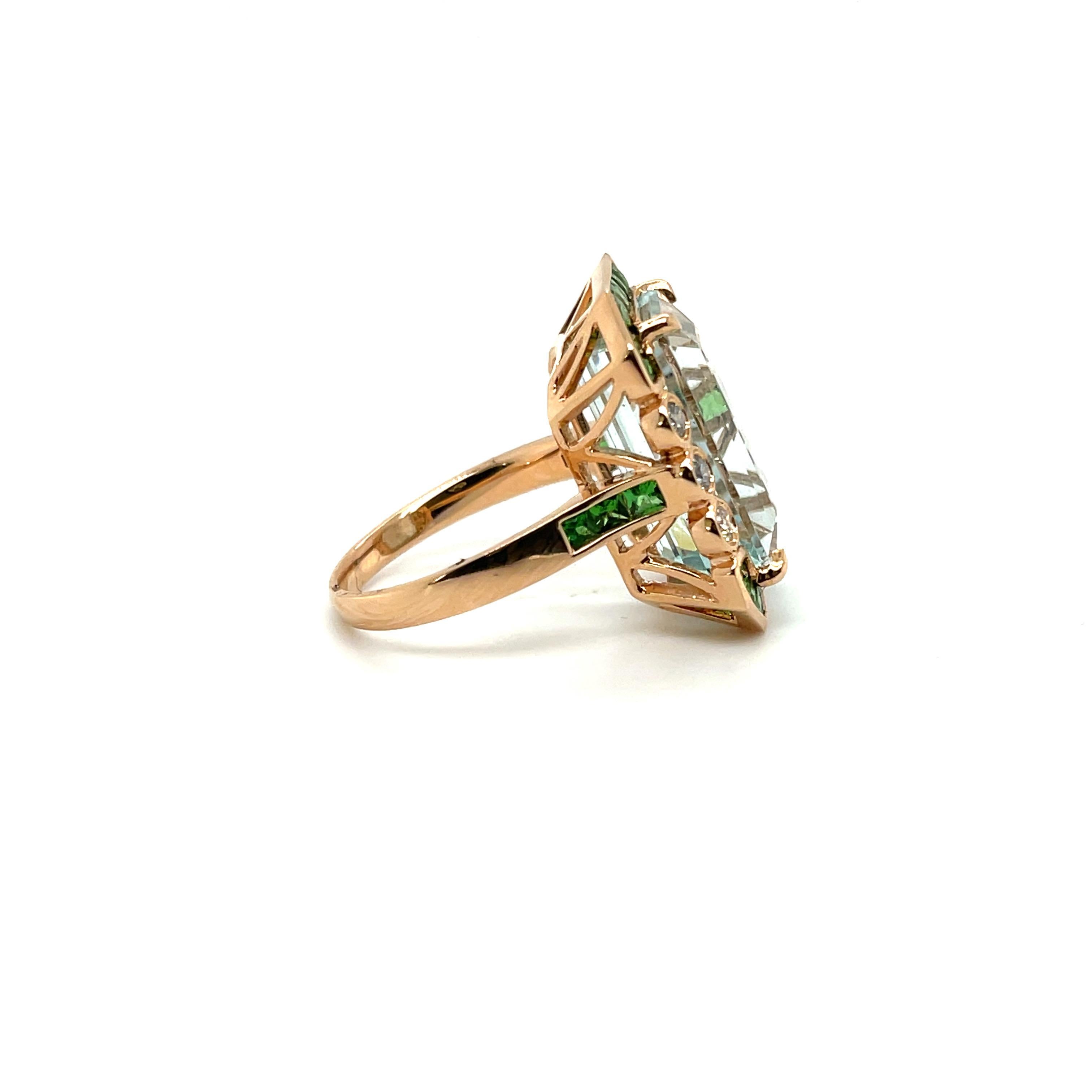 emerald garnet ring