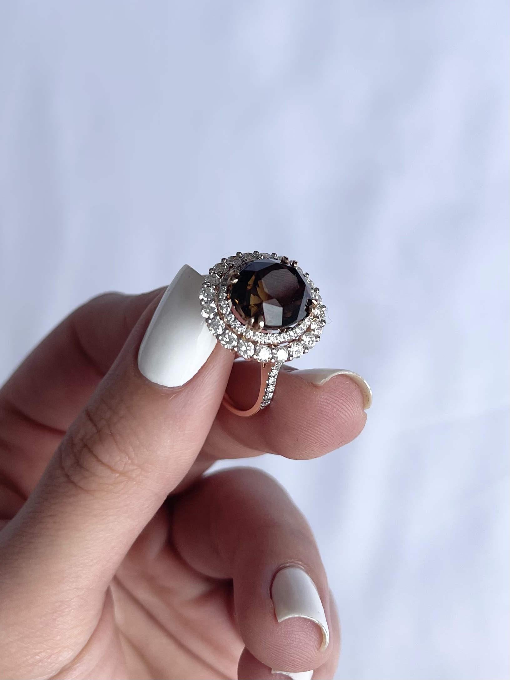 Women's GIA certified Chrysoberyl Natural Alexandrite Diamond Ring in 18K rose gold For Sale