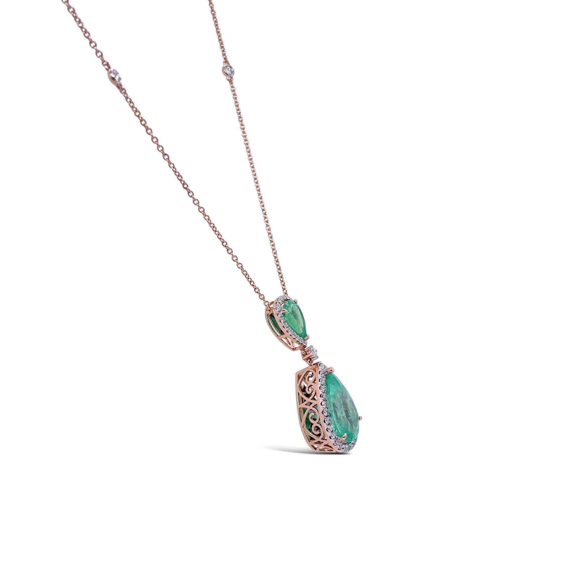 rose gold and emerald necklace