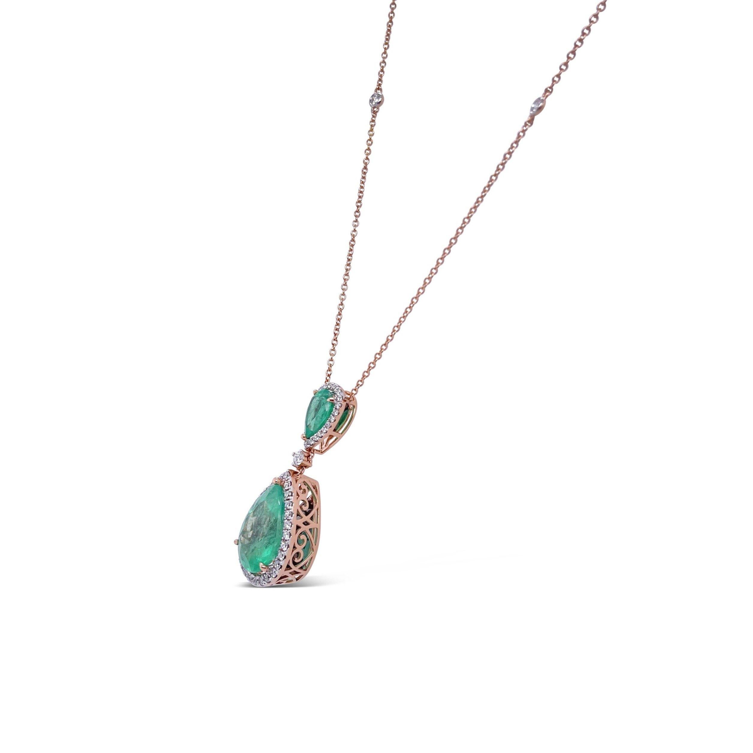 rose gold emerald necklaces