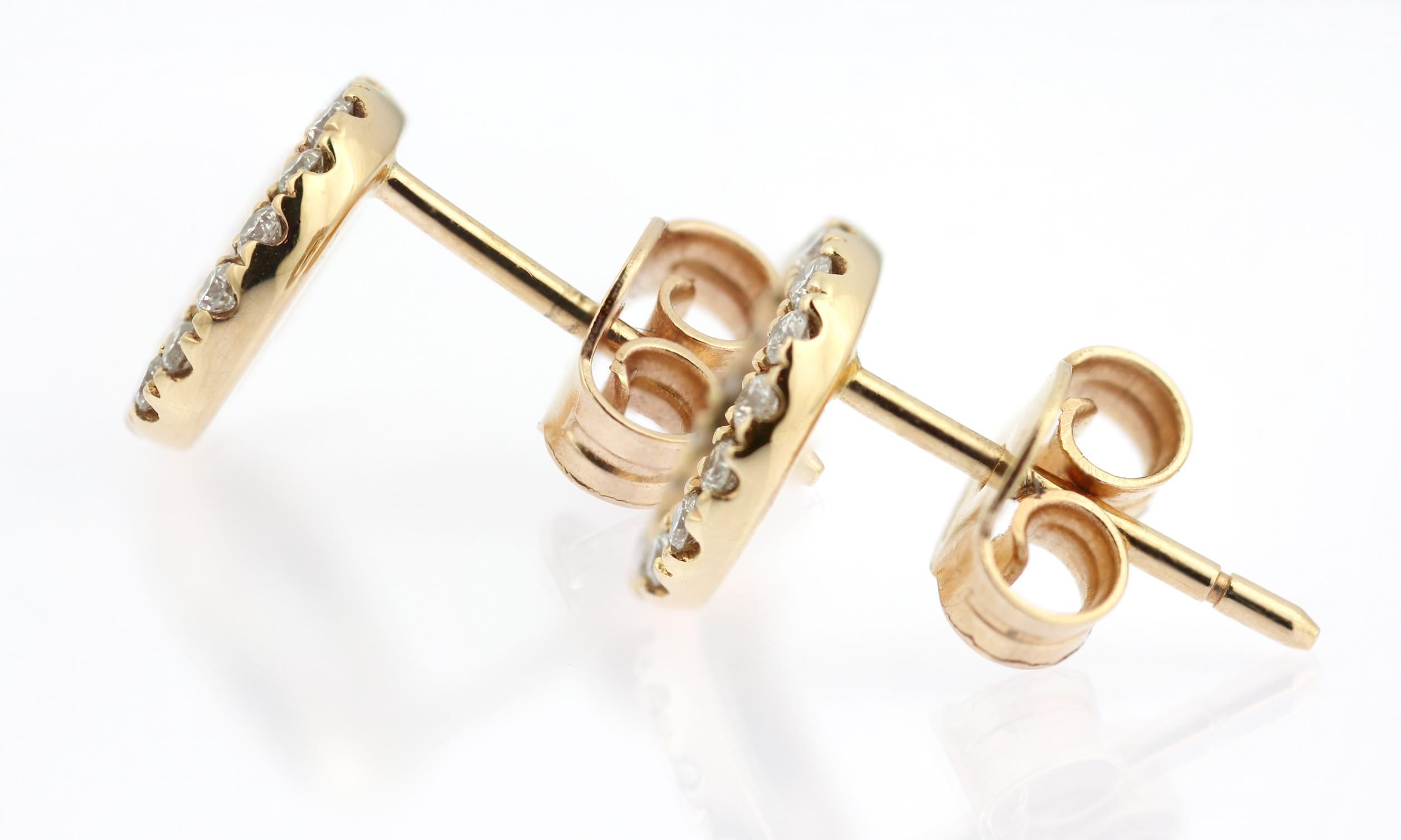 Zeitgenössische Ohrringe mit Kreis-Motiv aus 18 Karat Roségold und Diamanten (Rundschliff) im Angebot