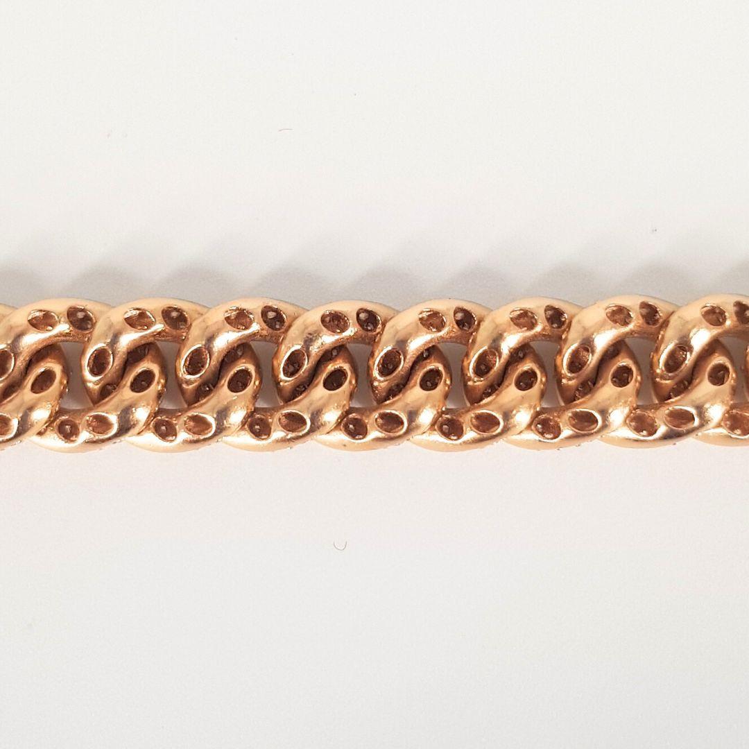 18ct Rose Gold Diamant Curb Link Armband im Zustand „Hervorragend“ in Cape Town, ZA