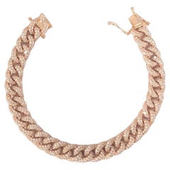 18ct Rose Gold Diamond Curb link Bracelet