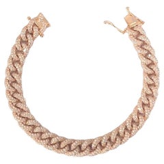 18ct Rose Gold Diamant Curb Link Armband