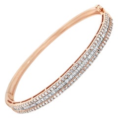 18 Karat Roségold Diamant-Armreif mit Scharnier