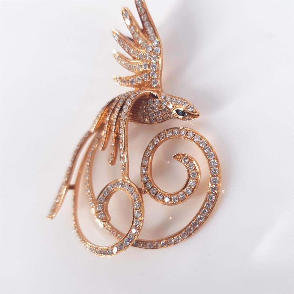 phoenix cut diamond pendant