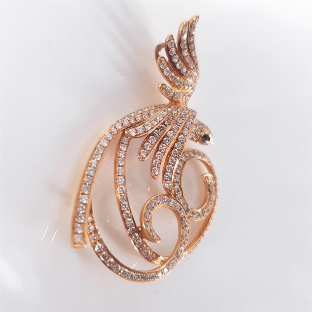 18ct Rose Gold Diamond Phoenix Pendant at 1stDibs phoenix cut diamond