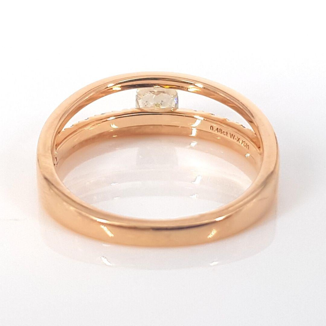 Women's 18 Carat Rose Gold Diamond Ring For Sale