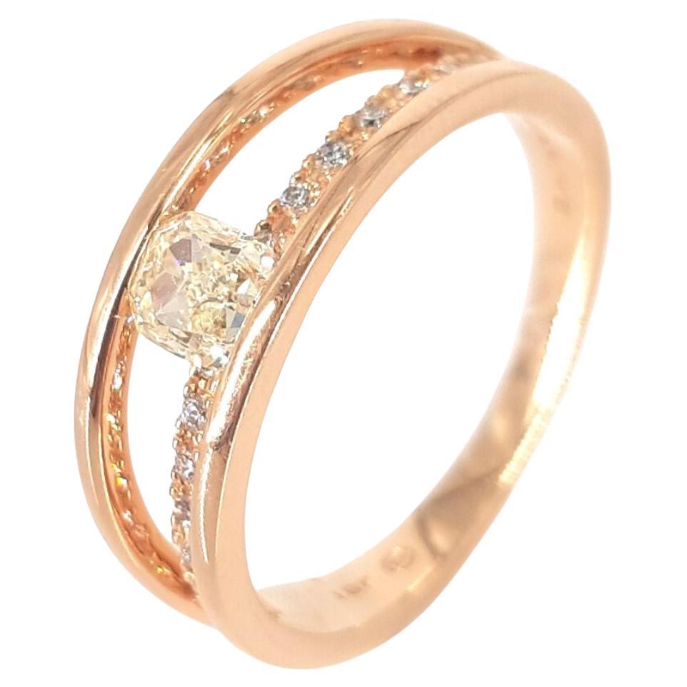 18 Carat Rose Gold Diamond Ring For Sale