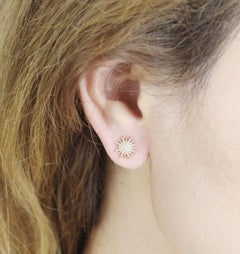 18ct Rose Gold & Diamond Starburst Contemporary Earstuds