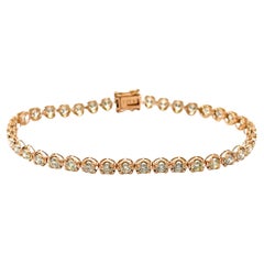 18ct Rose Gold Diamond Tennis Bracelet