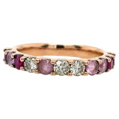 18ct Rose Gold Eternity Ring Set mit Rubin, Pink Saphiren und Diamanten