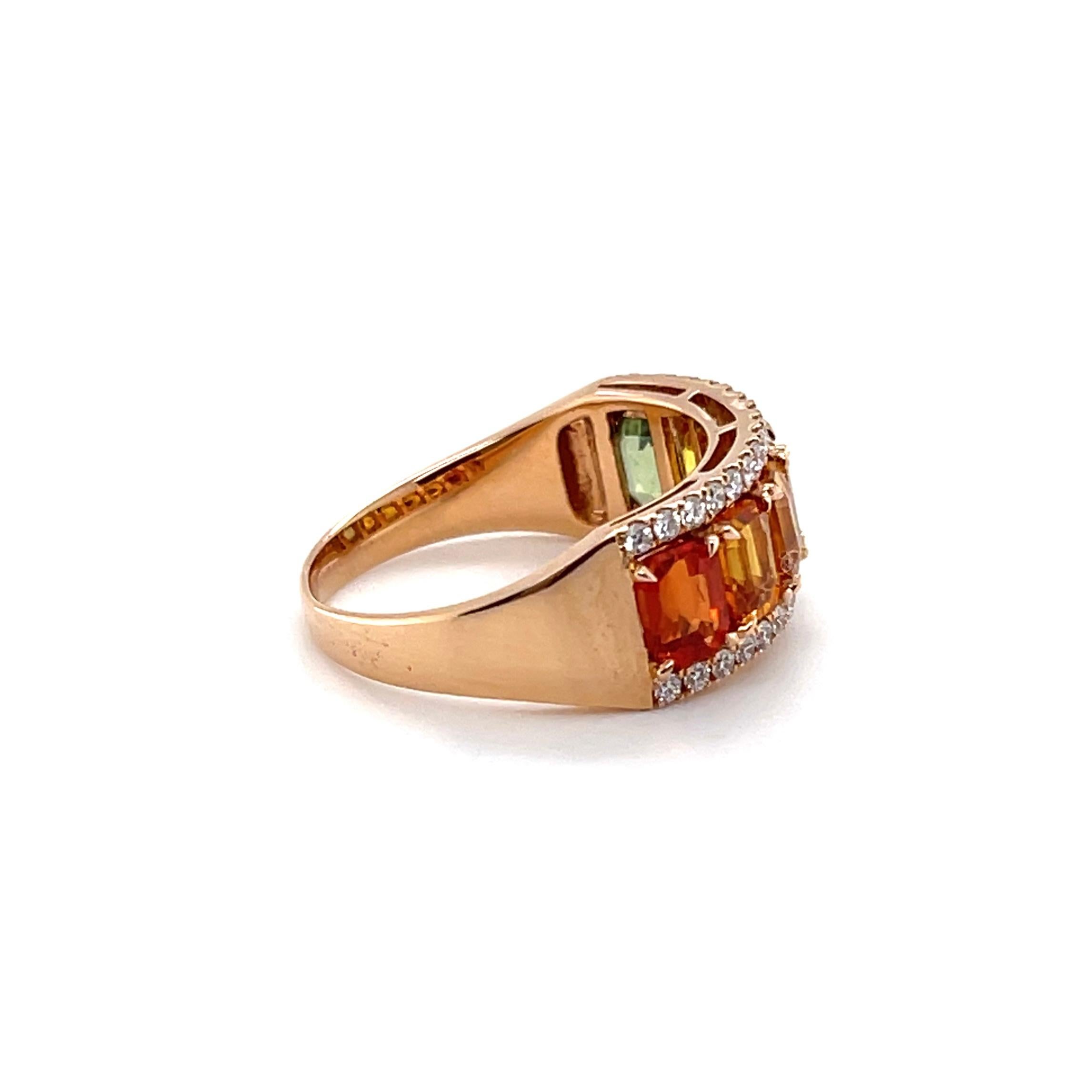 For Sale:  18ct Rose Gold Fancy Sapphire and Diamond Ring 2