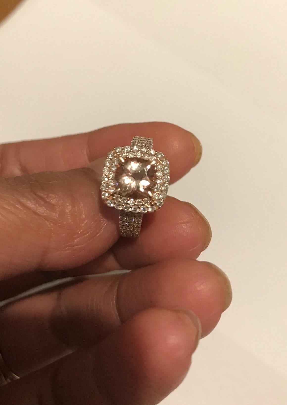 rose gold morganite and diamond ring