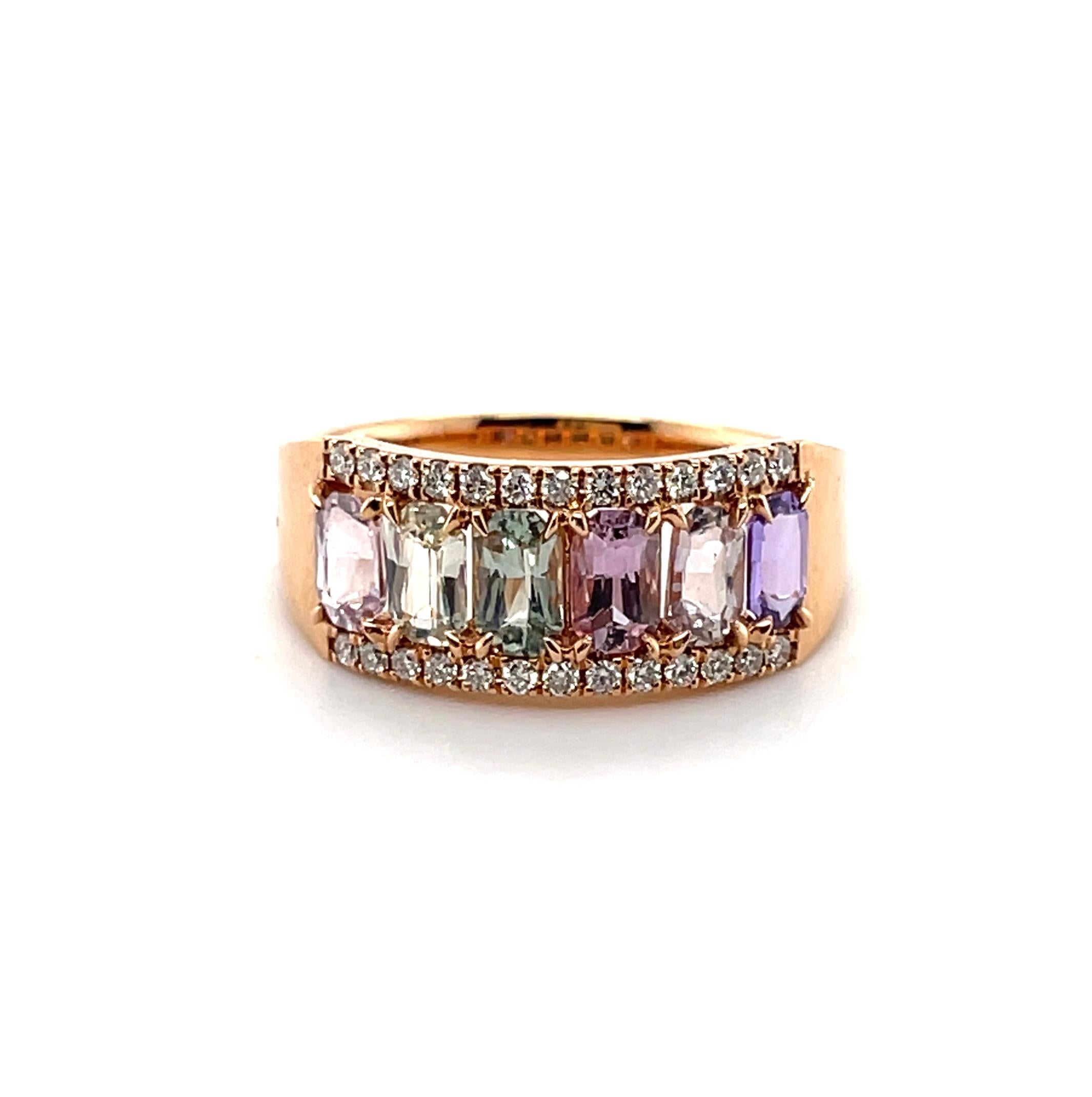 For Sale:  18ct Rose Gold 'No Heat' Fancy Sapphire and Diamond Ring 2