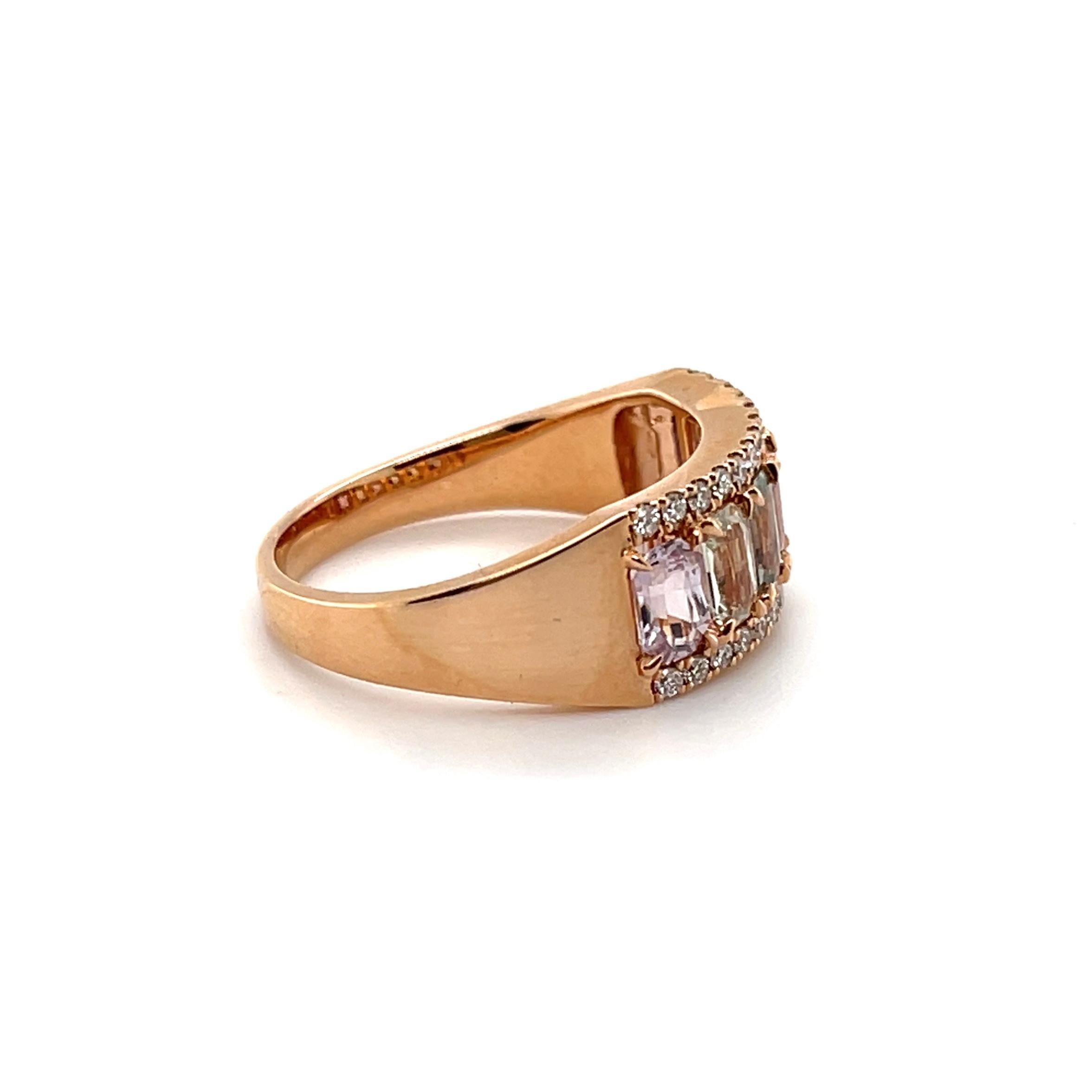 For Sale:  18ct Rose Gold 'No Heat' Fancy Sapphire and Diamond Ring 4