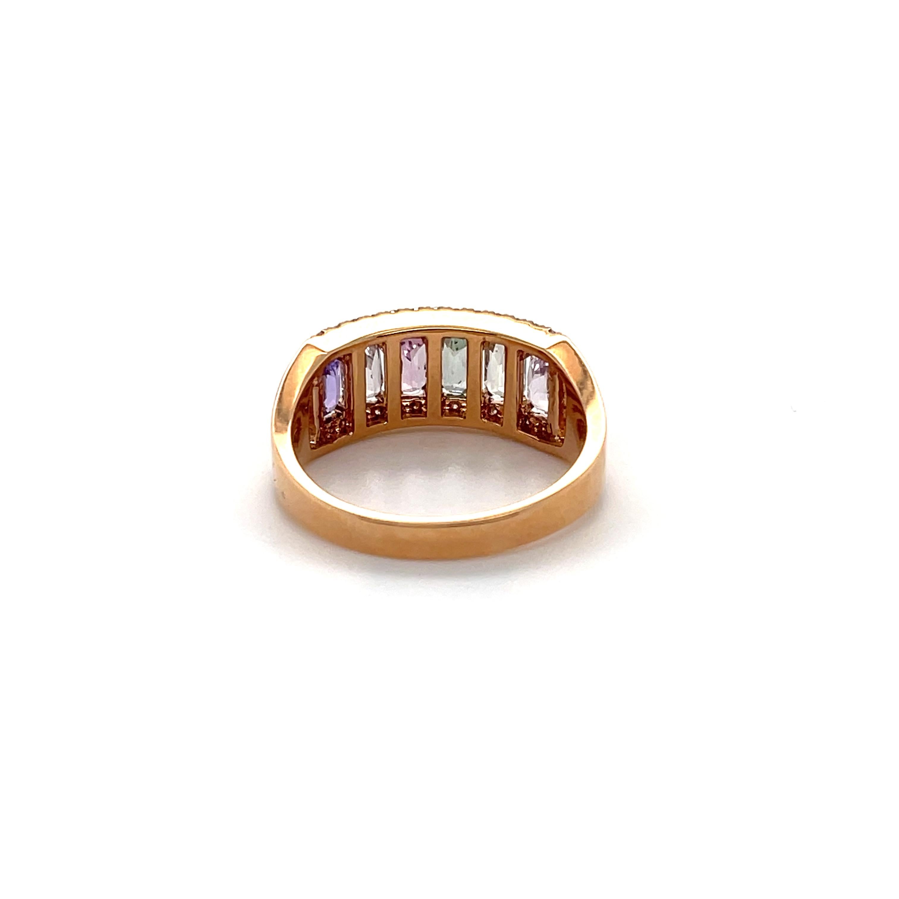 For Sale:  18ct Rose Gold 'No Heat' Fancy Sapphire and Diamond Ring 5