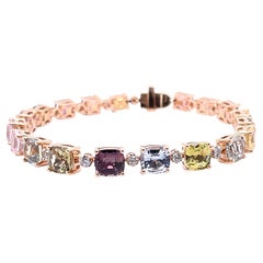 18ct Rose Gold Sapphire and Diamond Bracelet