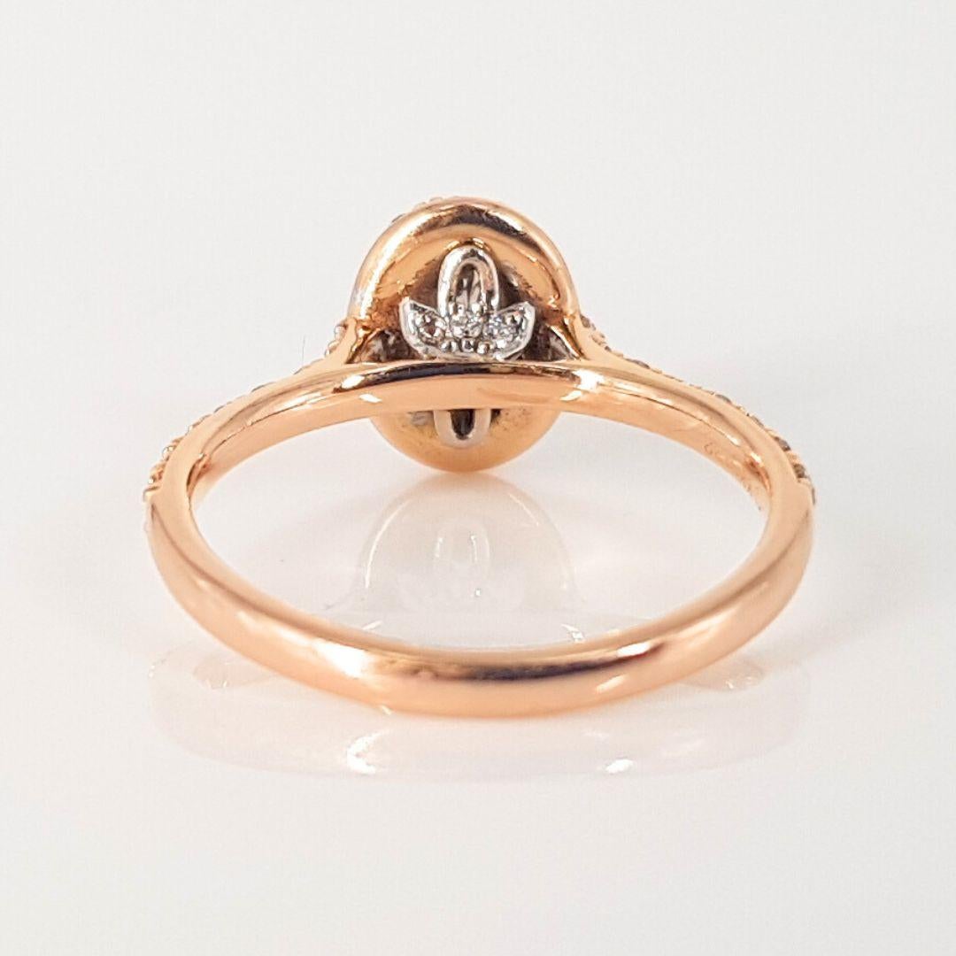 18ct Rose Gold Oval Diamond Ring For Sale 1