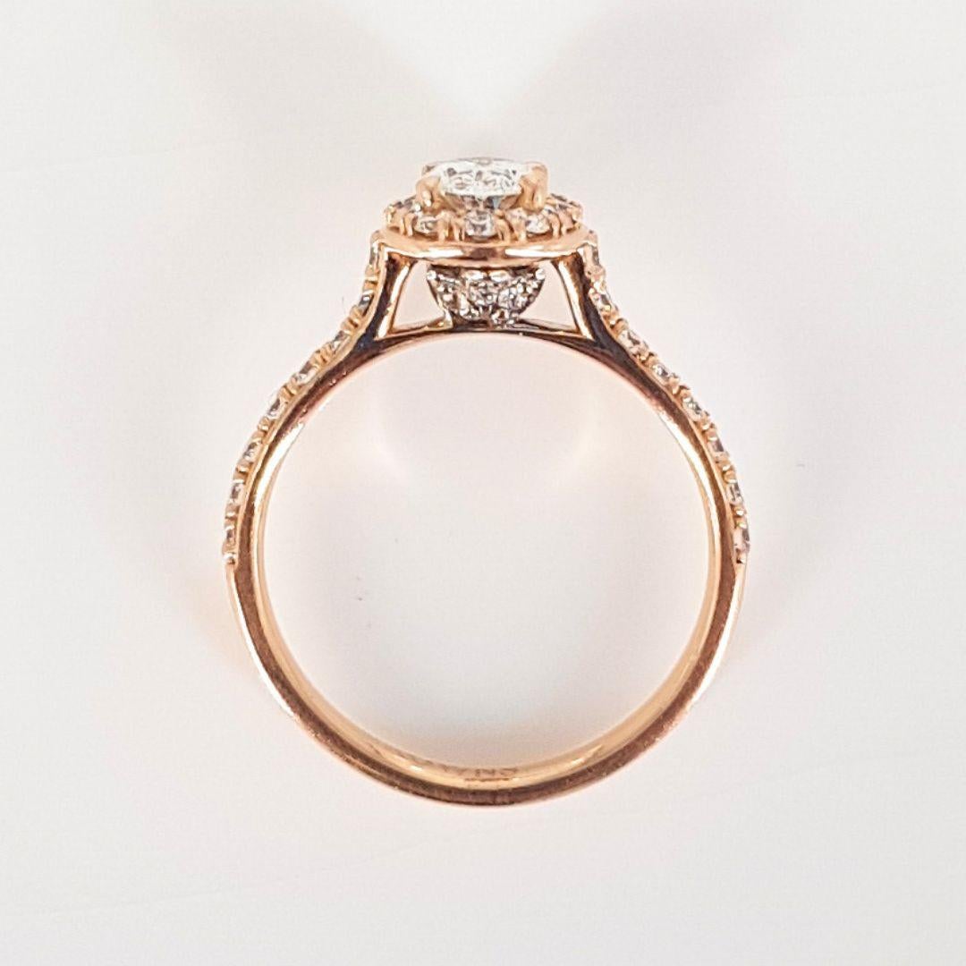 18ct Rose Gold Oval Diamond Ring For Sale 2