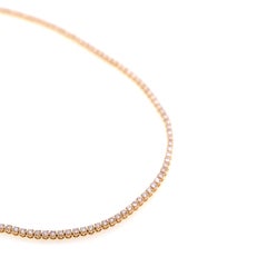 18ct Rose Gold Pink Diamond Tennis Necklace