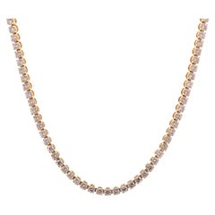 18ct Rose Gold Pink Diamond Tennis Necklace