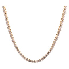 18ct Rose Gold Pink Diamond Tennis Necklace