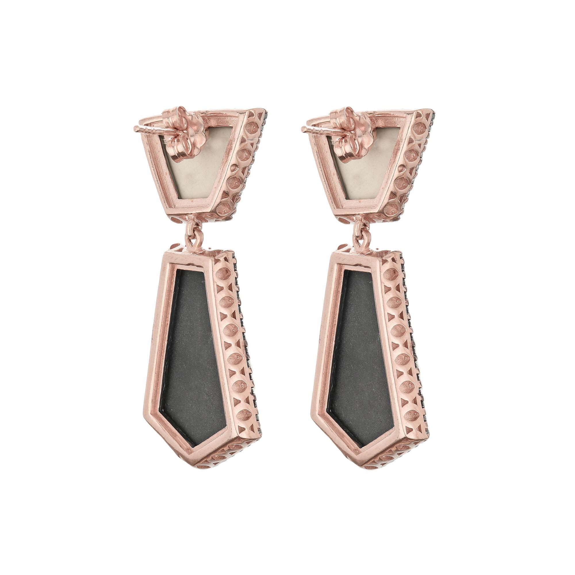 18ct Rose Gold Plated Sterling Silver Cupids Playing Chitara Earrings In New Condition For Sale In Mogliano Veneto, Veneto