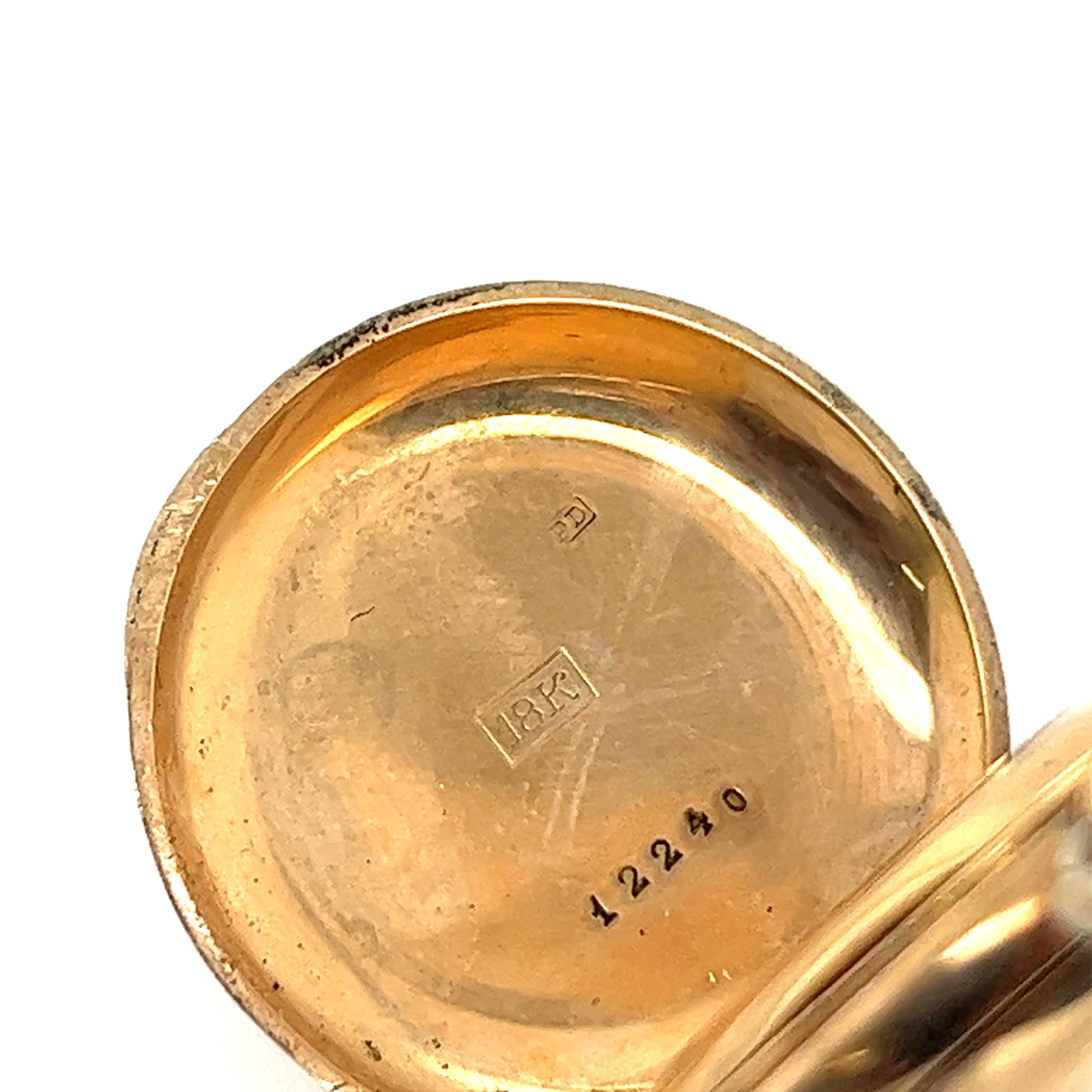 Art Deco 18ct Rose Gold Pocket Watch 25mm Case