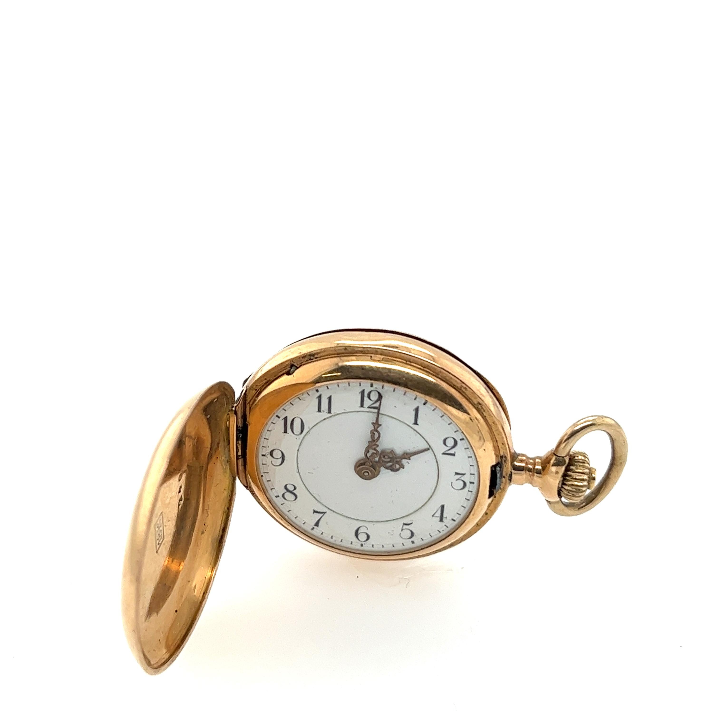 Women's or Men's 18ct Rose Gold Pocket Watch 25mm Case